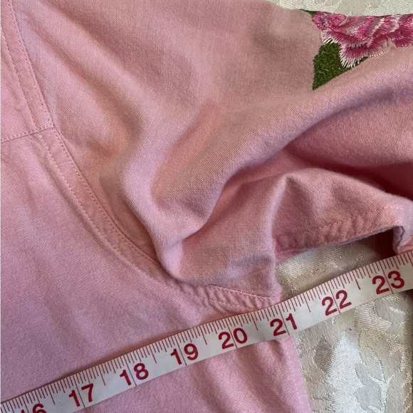 QUACKER FACTORY LS Pink Embroidered Shirt,SM Ladies, Garden Grandmacore Cottage - Picture 9 of 11